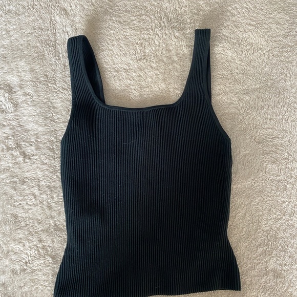 BABATON ARITZIA Forest Green Sculpt Knit Squareneck Cropped Tank - Picture 3 of 5